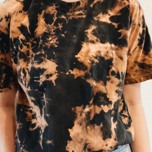 Black Bleach Dye T-Shirt – Handcrafted Reverse Tie Dye Design